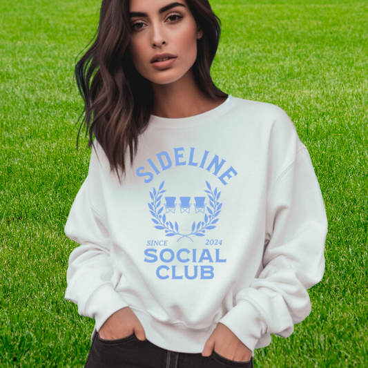 Sideline Social Club Vintage White Unisex Crewneck Sweatshirt