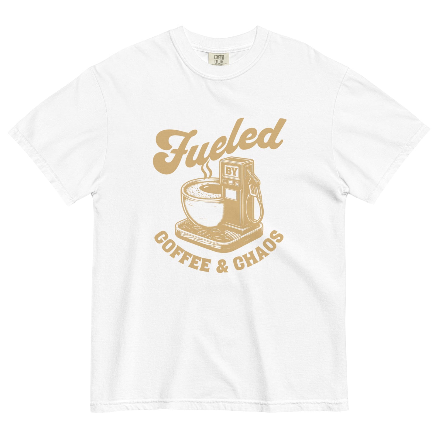 Fueled By Coffee & Chaos Comfort Colors®️ Retro Graphic Spring/Summer Tee