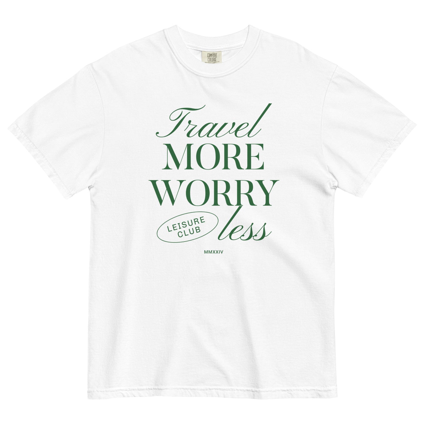 Women's Travel More Worry Less Summer Graphic Tee | White Comfort Colors®️ Tee