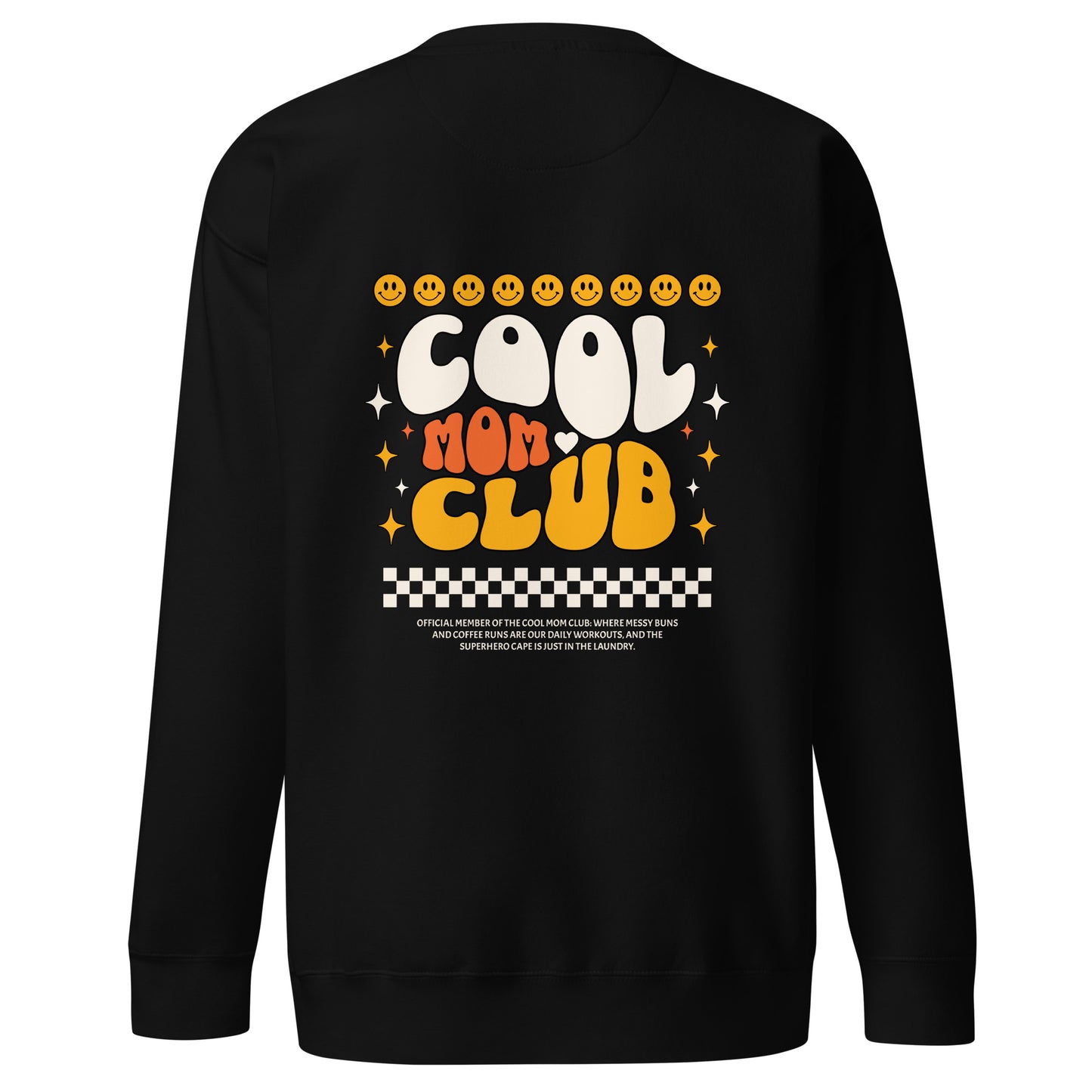 Women's Cool Mom Club Front and Back Print Retro Crewneck Sweatshirt