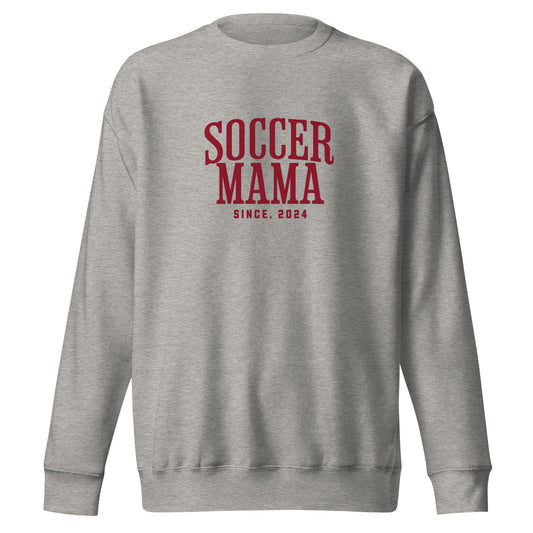 Women's Soccer Mama Since 2024 Premium Fleece-Lined Sweatshirt