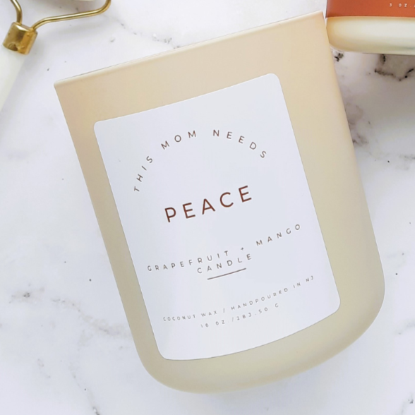 This Mom Needs Peace: Grapefruit & Mango Candle - Your Tranquil Oasis Awaits