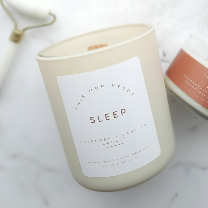 This Mom Needs Sleep: Lavender & Vanilla Candle - Tranquility in a Beige Dream