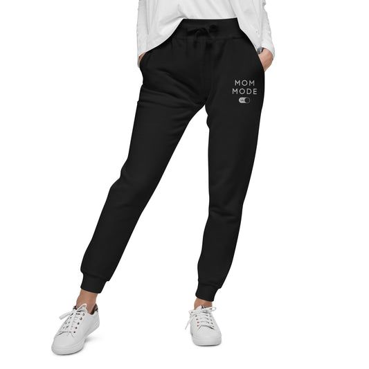 Mom Mode Embroidered Fleece Joggers Black