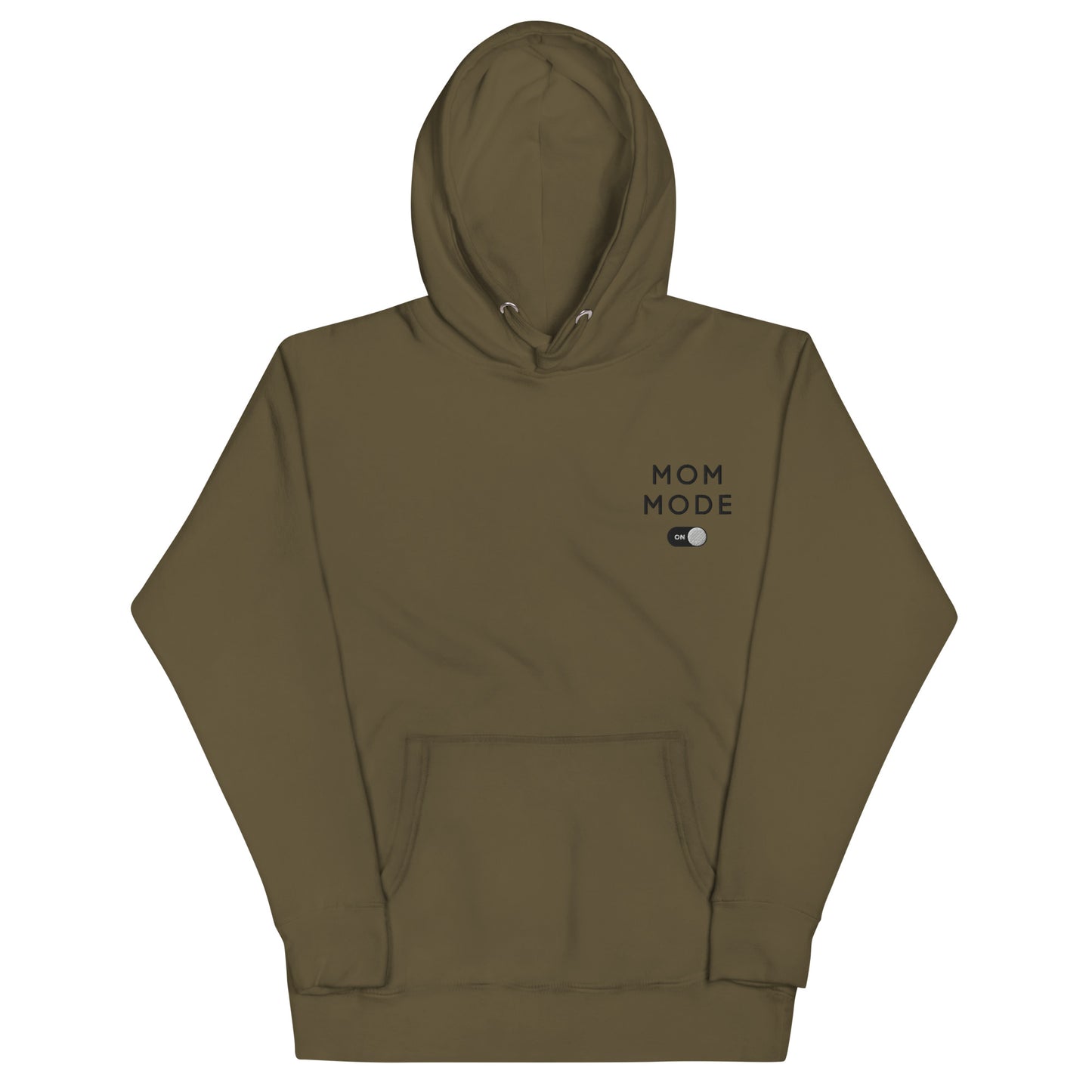 Mom Mode Embroidered Hoodie Military Green